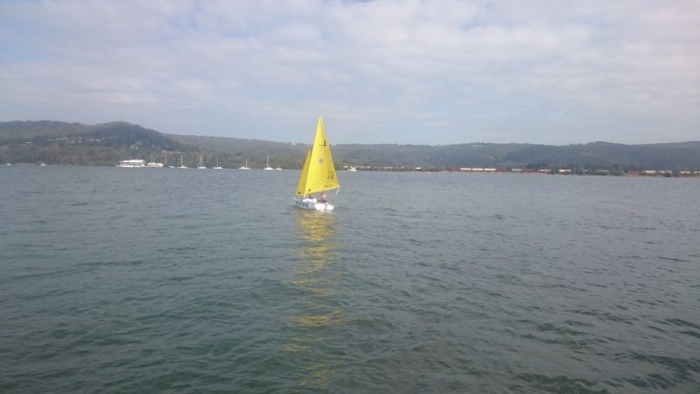 Sailing across Brisbane Water